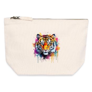 Tiger - Canvas Zip Pouch 12 x 13 cm - nature - Front