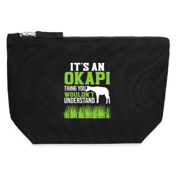 Okapi zoo adventure - Canvas Zip Pouch 12 x 13 cm - black - Front
