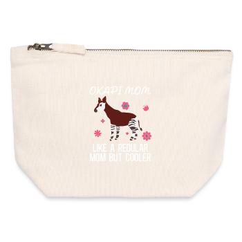 Aventure dans la nature sauvage des Okapis - Pochette zippée en toile 12 x 13 cm - blanc naturel - Devant