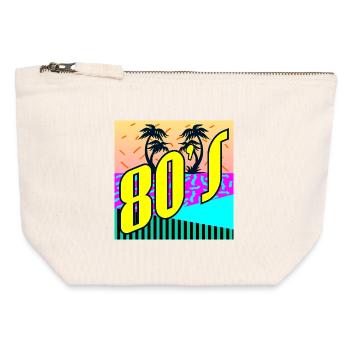 80iger Jahre Party - 80s ACHTZIGER RETRO STYLE - Canvas Reißverschluss-Täschchen (12 x 13 cm) - Naturweiß - Vorne