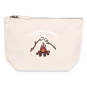 Campsite Campfire Statement Camping Hiker - Canvas Zip Pouch 12 x 13 cm - nature - Front