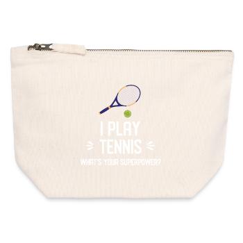 Ich spiele Tennis. Was ist deine Superkraft? - Canvas Reißverschluss-Täschchen (12 x 13 cm) - Naturweiß - Vorne