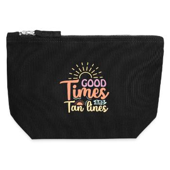 Bons moments et lignes de bronzage - Pochette zippée en toile 12 x 13 cm - noir - Devant