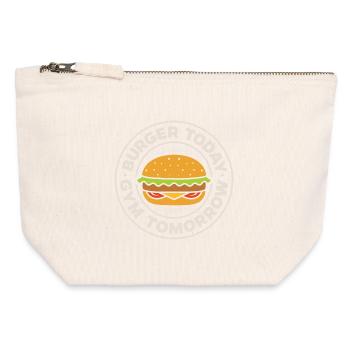 Burger today, gym tomorrow - Canvas Zip Pouch 12 x 13 cm - nature - Front