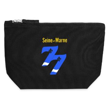 Seine-et-Marne - Canvas Zip Pouch 12 x 13 cm - black - Front