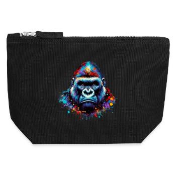 Gorilla - Canvas Zip Pouch 12 x 13 cm - black - Front