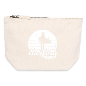 Surfer Mutter - Canvas Reißverschluss-Täschchen (12 x 13 cm) - Naturweiß - Vorne
