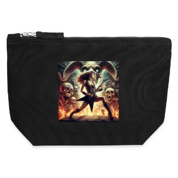 Concert de heavy metal en enfer - Pochette zippée en toile 12 x 13 cm - noir - Devant