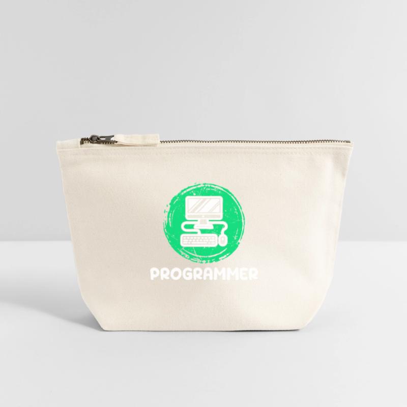 Computer Developer Programmer Computer Geek Canvas Zip Pouch 12 x 13 cm