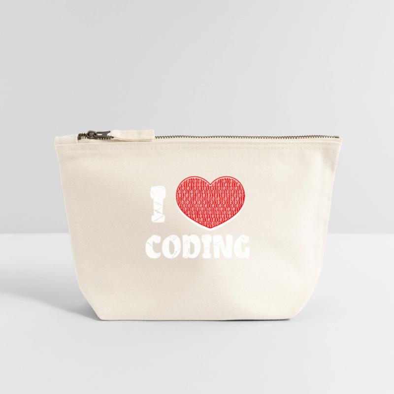 Developer Heart Coding Statement Programmer Canvas Zip Pouch 12 x 13 cm
