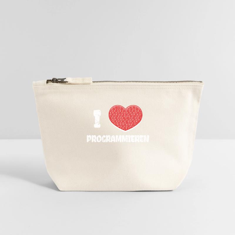 Developer Heart Programmer Statement Computer Science Canvas Zip Pouch 12 x 13 cm