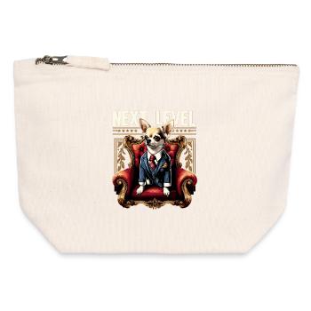Chihuahua Next Level King Chair Dog Gift - Canvas Zip Pouch 12 x 13 cm - nature - Front
