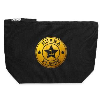 Hurrah 1ère classe - emblème doré avec étoile - Pochette zippée en toile 12 x 13 cm - noir - Devant