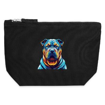 Shar Pei Hunderasse Bunte Karikatur Kawaii - Canvas Reißverschluss-Täschchen (12 x 13 cm) - Schwarz - Vorne