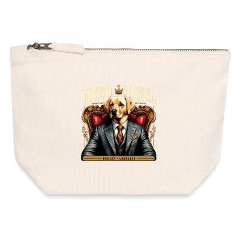 Dudley Labrador Suit Next Level Dog King Chair - Canvas Zip Pouch 12 x 13 cm - nature - Front