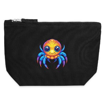 Seespinne Buntes Kawaii Cartoon Meerestier - Canvas Reißverschluss-Täschchen (12 x 13 cm) - Schwarz - Vorne
