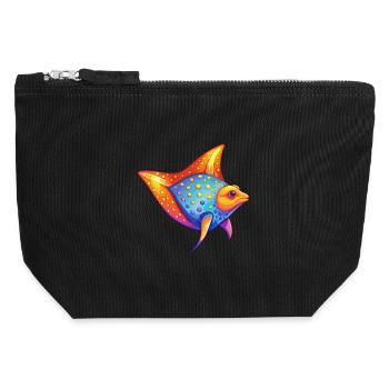 Gefleckter Adler Strahl Bunte Kawaii Cartoon Clipart - Canvas Reißverschluss-Täschchen (12 x 13 cm) - Schwarz - Vorne