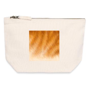 Fourrure de chat rouge - Pochette zippée en toile 12 x 13 cm - blanc naturel - Devant