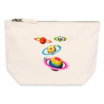 Boules Planètes - Pochette zippée en toile 12 x 13 cm - blanc naturel - Devant
