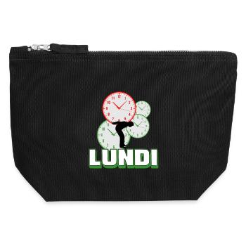 Monday - Canvas Zip Pouch 12 x 13 cm - black - Front