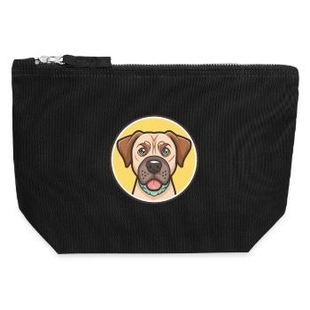 Treeing Tennessee Brindle Dog Breed Cartoon Kawaii - Canvas Zip Pouch 12 x 13 cm - black - Front