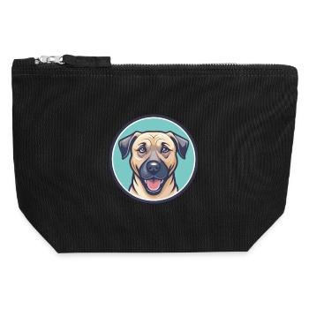 Black Mouth Cur Dog Breed Cartoon Kawaii Clipart - Canvas Zip Pouch 12 x 13 cm - black - Front