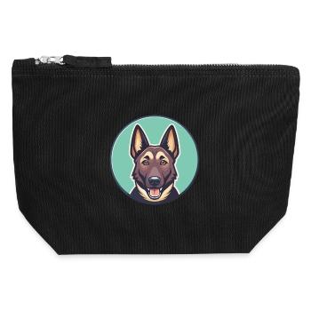 Holländischer Schäferhund Hunderasse Karikatur Kawaii Clipart - Canvas Reißverschluss-Täschchen (12 x 13 cm) - Schwarz - Vorne