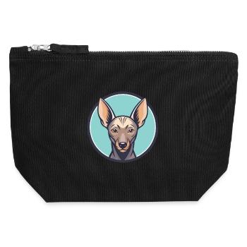 Xoloitzcuintle Hunderasse Cartoon Kawaii Clipart - Canvas Reißverschluss-Täschchen (12 x 13 cm) - Schwarz - Vorne