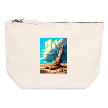 Petrified Forest Nationalpark Arizona Travel Card - Canvas Reißverschluss-Täschchen (12 x 13 cm) - Naturweiß - Vorne