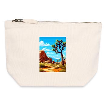 Joshua Tree National Park California Travel Poster - Canvas Zip Pouch 12 x 13 cm - nature - Front