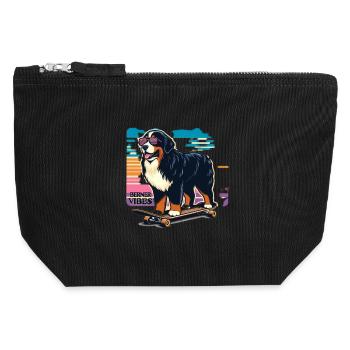 Bernese mountain dog - Canvas Zip Pouch 12 x 13 cm - black - Front