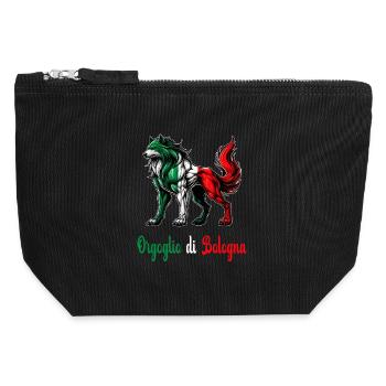 Der stolz von Bologna Italien Flagge - Canvas Reißverschluss-Täschchen (12 x 13 cm) - Schwarz - Vorne