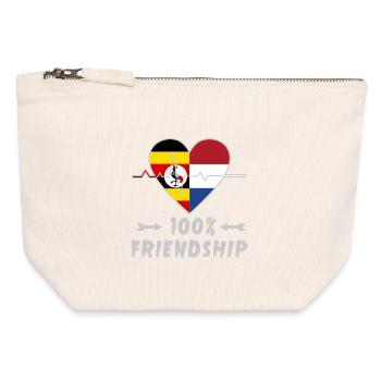 Uganda and the Netherlands 100% friendship - Canvas Zip Pouch 12 x 13 cm - nature - Front