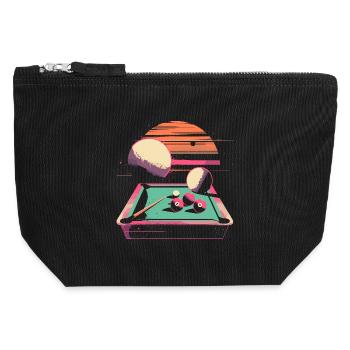 Billard des années 90 - Pochette zippée en toile 12 x 13 cm - noir - Devant