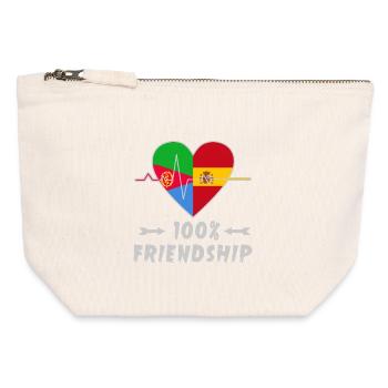 Eritrea and Spain 100% friendship - Canvas Zip Pouch 12 x 13 cm - nature - Front