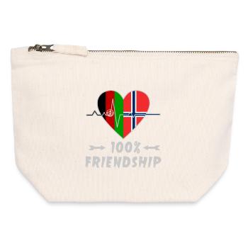 L'Afghanistan et la Norvège : amitié à 100 % - Pochette zippée en toile 12 x 13 cm - blanc naturel - Devant