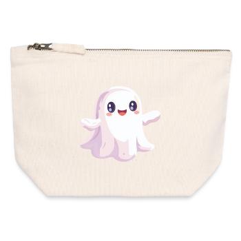 Cute Ghost - Canvas Zip Pouch 12 x 13 cm - nature - Front
