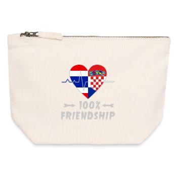 Thailand and Croatia 100% friendship - Canvas Zip Pouch 12 x 13 cm - nature - Front