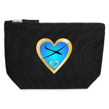 GLIDER PILOT HEART AIR SPORTS - Canvas Zip Pouch 12 x 13 cm - black - Front