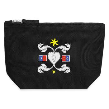 Mayotte - Pochette zippée en toile 12 x 13 cm - noir - Devant