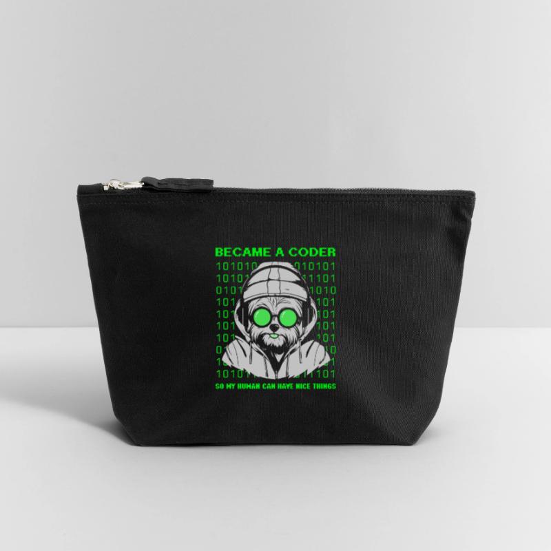 Devenu codeur – Cyber Dog Binary Pochette zippée en toile 12 x 13 cm