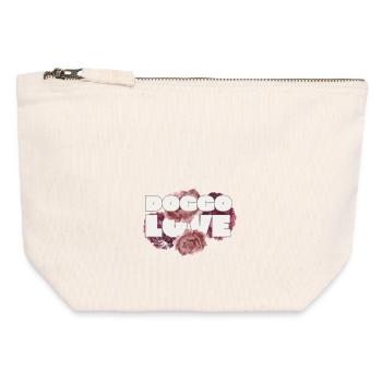 Doggo Love – Elegant Dog Love Design - Canvas Zip Pouch 12 x 13 cm - nature - Front