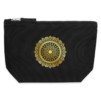 Mandala - Canvas Zip Pouch 12 x 13 cm - black - Front