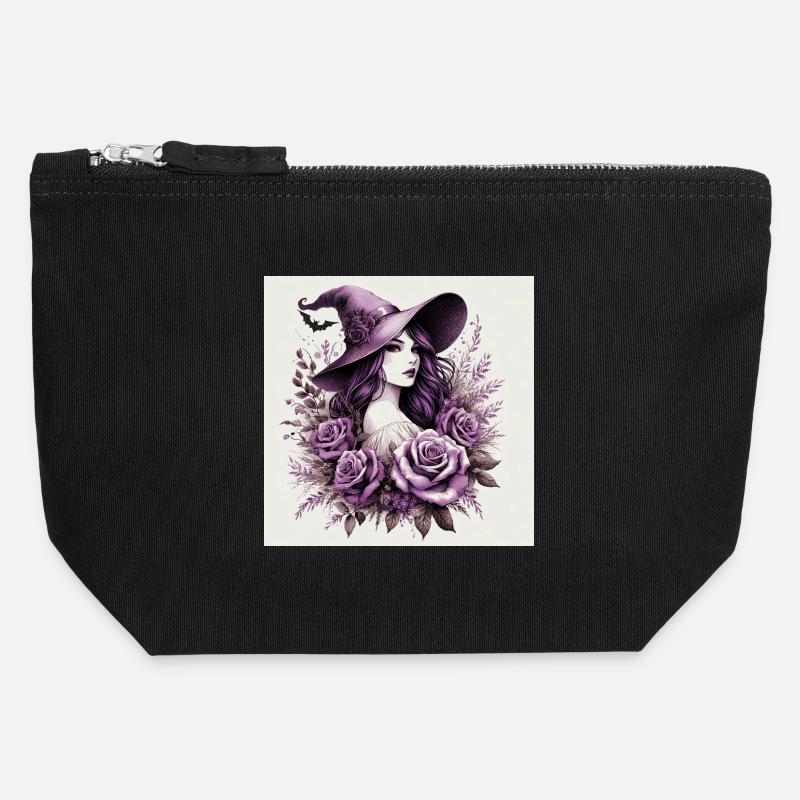Violetta Witch - Canvas Zip Pouch 12 x 13 cm - black