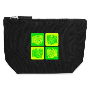 Camera – Pop Art Photography Camera - Canvas Zip Pouch 12 x 13 cm - black - Front