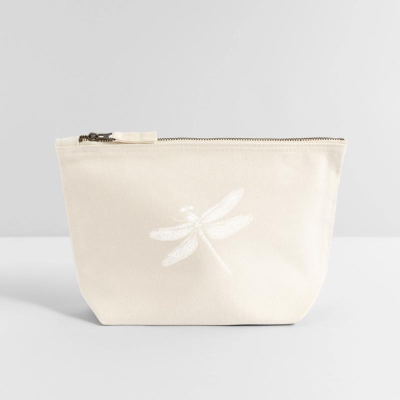 Libellule Pochette zippée en toile 12 x 13 cm