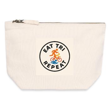 MANGER TRI RÉPÉTER - Pochette zippée en toile 12 x 13 cm - blanc naturel - Devant