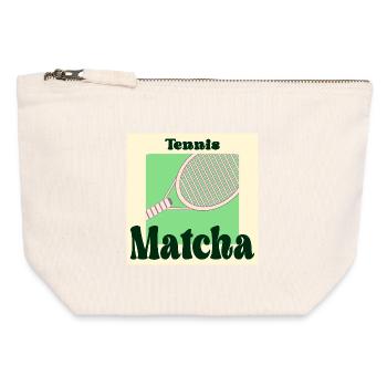 Tennis Matcha Grüner Tee - Canvas Reißverschluss-Täschchen (12 x 13 cm) - Naturweiß - Vorne