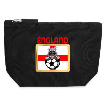 HORSE LOVES SOCCER FOOTBALL - Canvas Zip Pouch 12 x 13 cm - black - Front