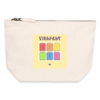 VIELFALT INKLUSION PRIDE KOFFER - Canvas Reißverschluss-Täschchen (12 x 13 cm) - Naturweiß - Vorne